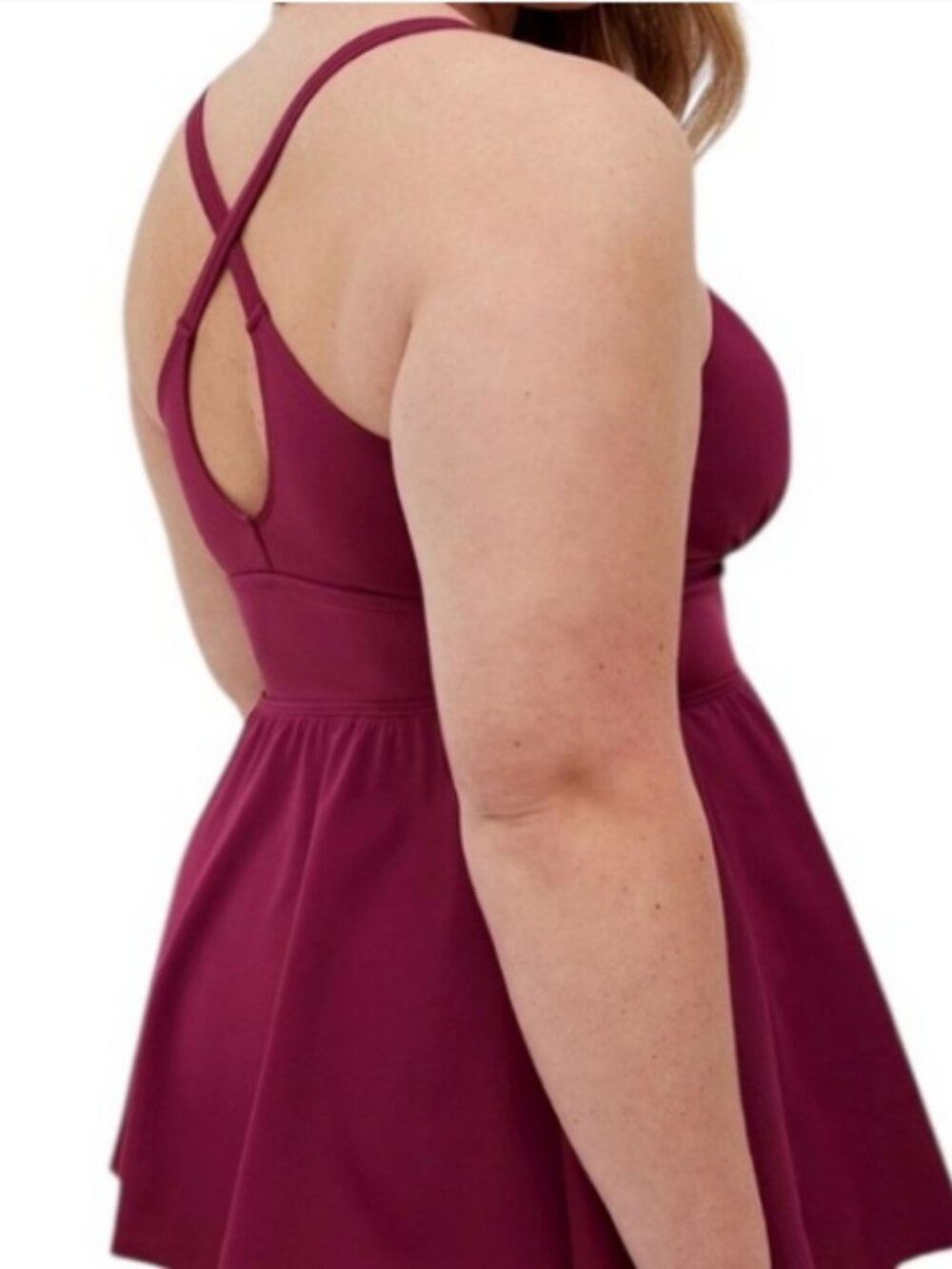 NWOT Torrid Wire Free Crossback Racerback Raspberry Pink Tankini Top Size 2 DD/F - Picture 2 of 8